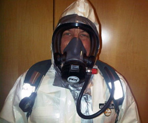 Paul in personal protective equipment.