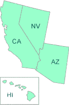 This image shows which states are included in EPA's Region 9: Arizona, California, Hawaii, Nevada, Pacific Islands &amp; 148 Tribes.