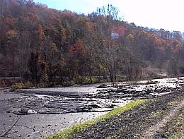 Photo show the results of a spill event on rivers and streams.