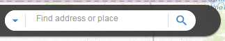 Screenshot of the top search on the mapping application