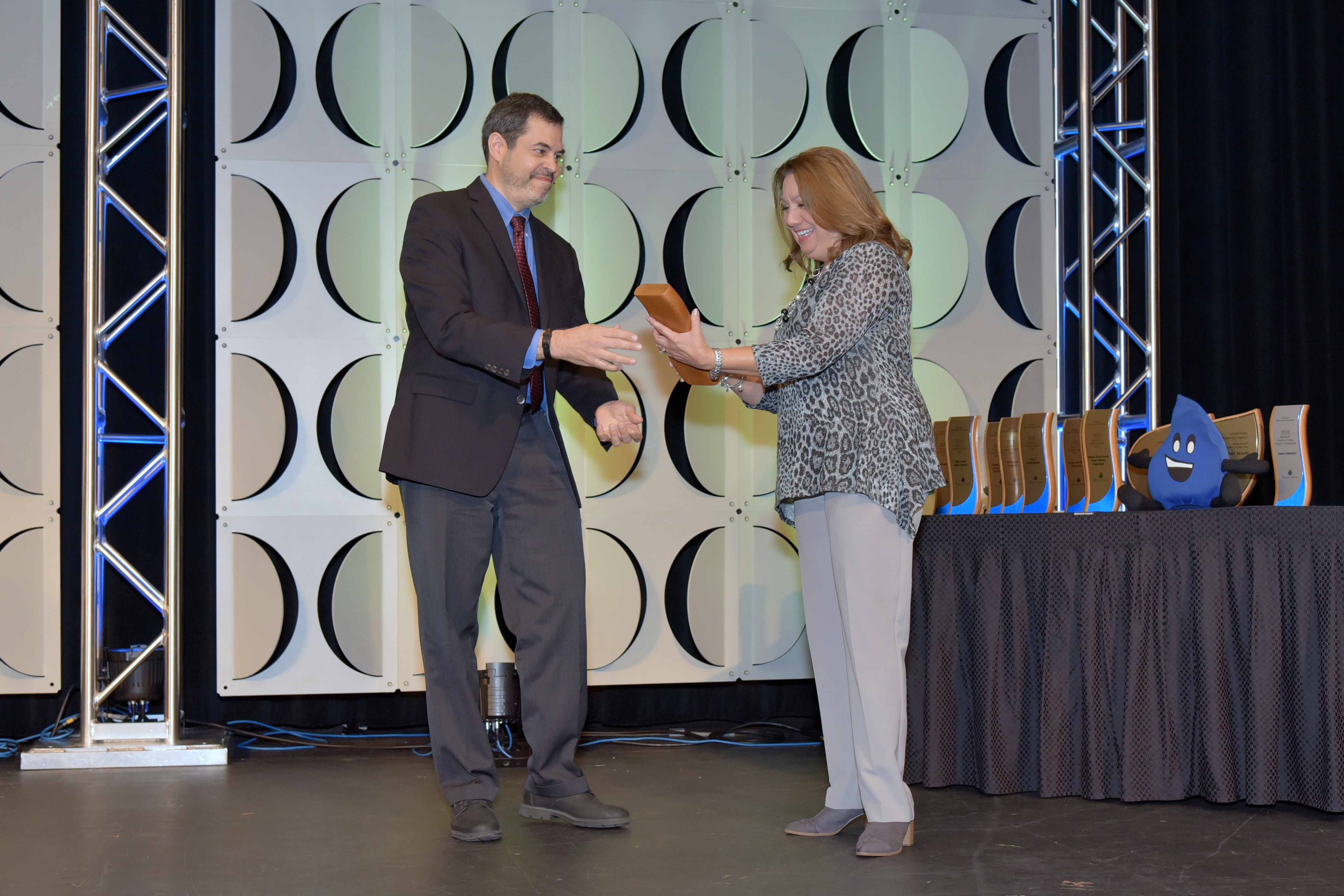 Joyce Warren accepts Excellence in Education and Outreach Award for City of Frisco.