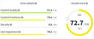 screenshot of siteimprove dashboard