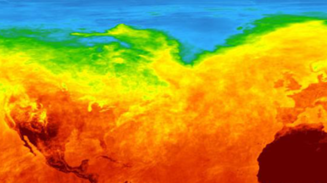 Heat map of the Earth.