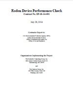 A preview of the front page of the Contractor Report: Radon Device Performance Check PDF