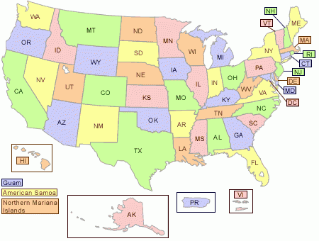 Map of US States