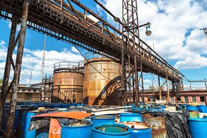 Hazardous waste at an industrial site