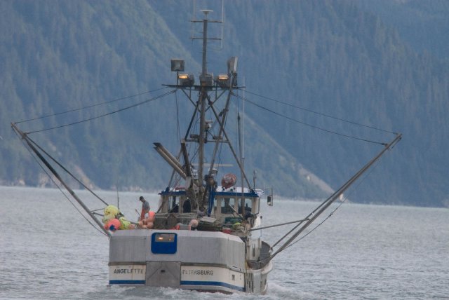 Fishing boat at sea