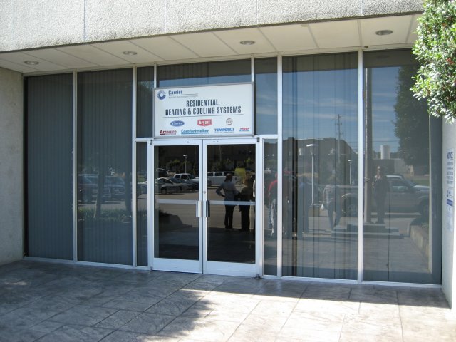 Front entryway to the Carrier Corporation building