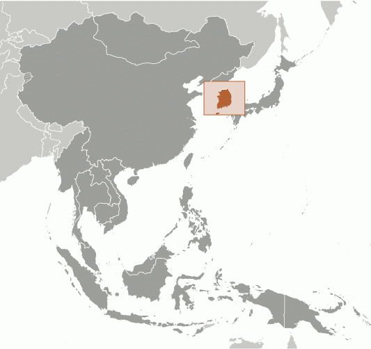 Map of South Korea from CIA world fact book