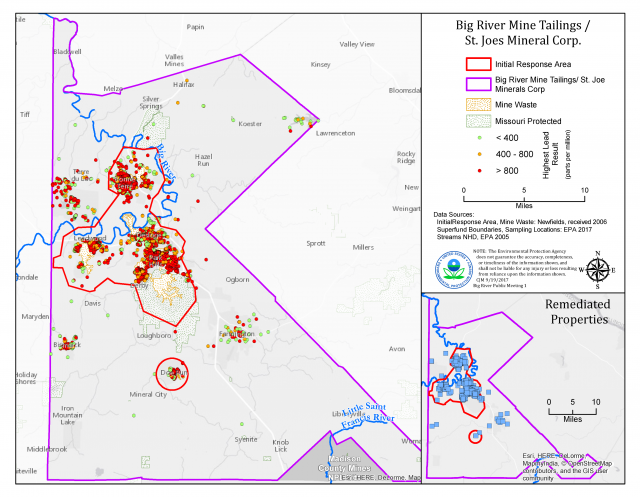 image of large Big River Mine Tailings site map