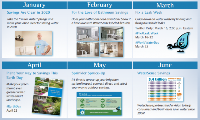 Thumbnail of the WaterSense editorial calendar.