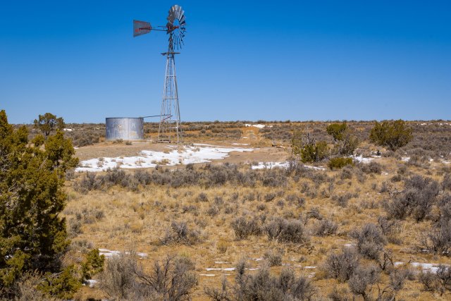 Image of a private well in desert setting