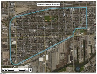 Heart of Chicago Soil Sampling Site Boundary Map