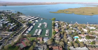 Aerial view of the Pittsburg California waterfront