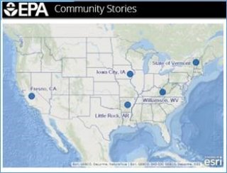 Screenshot of map from Community Stories story map