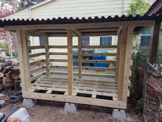 woodshed extended roof