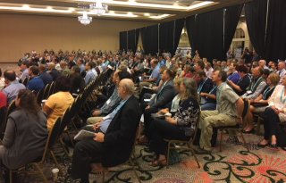 People attending a conference