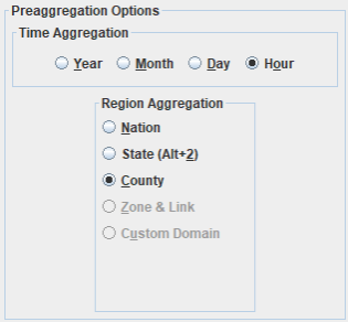 Preaggregation Options