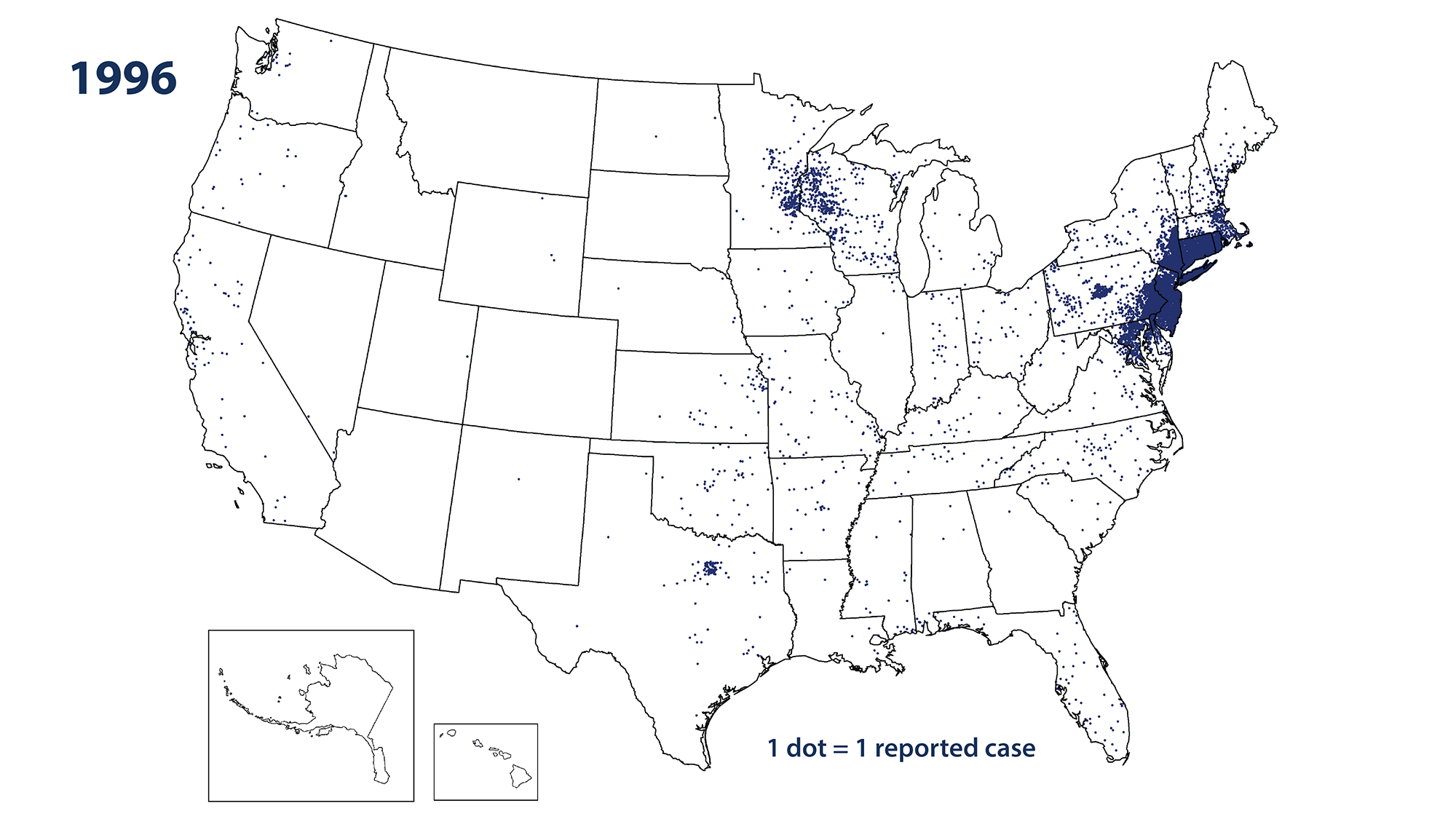 Reported Lyme Disease Cases in 1996