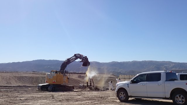 Landfill gas well geyser at well CV-2303 on November 8, 2023