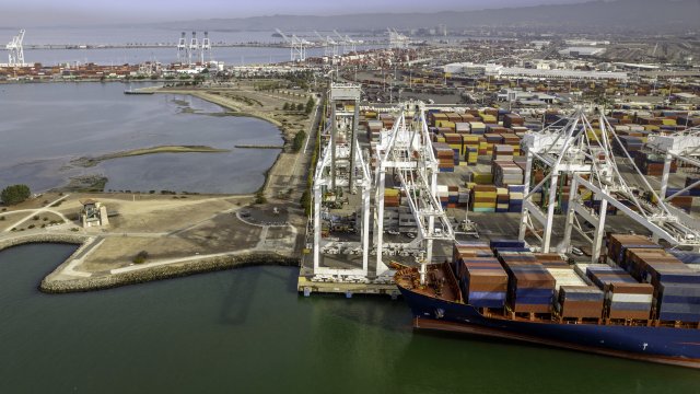 Aerial view of the Port of Oakland, California