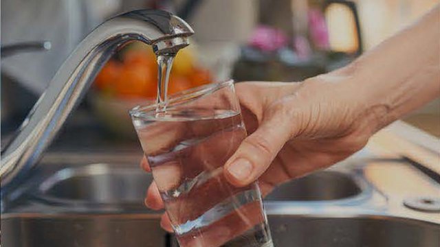 Water Glass under Faucet