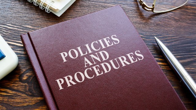 Book titled Policies and Procedures