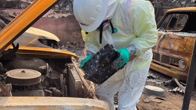 Worker Removing Car Battery