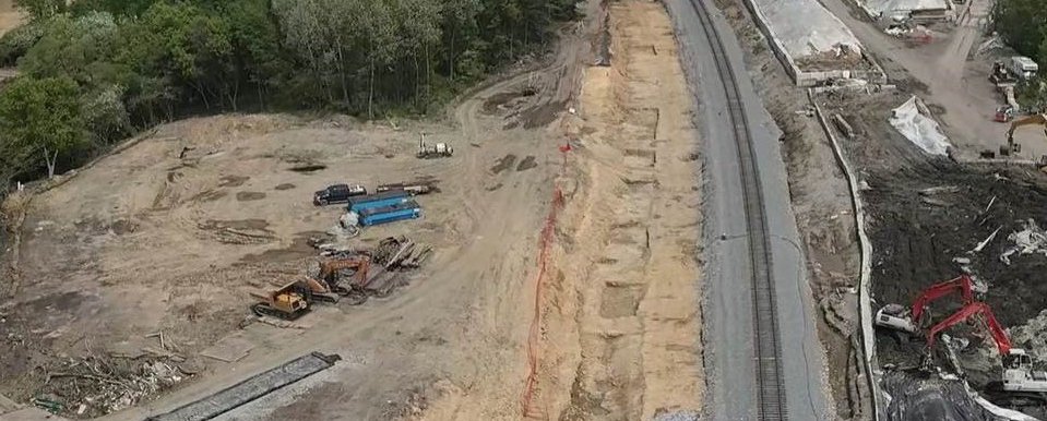 Burn pit excavation area at East Palestine Train Derailment