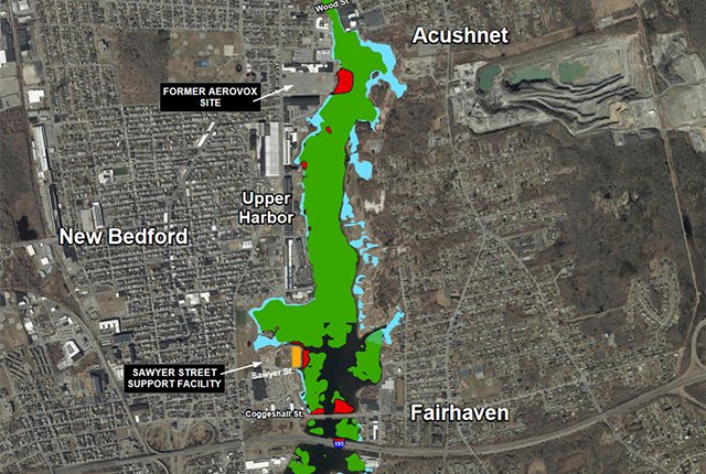 Latest Map of New Bedford Harbor Cleanup Areas