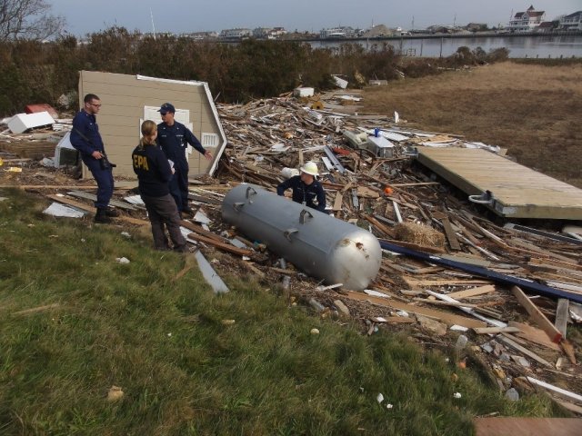 EPA responders evaluate a flooded area following a disaster.