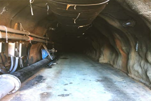 Photograph depicting stainless steel piping in the Richmond Mine