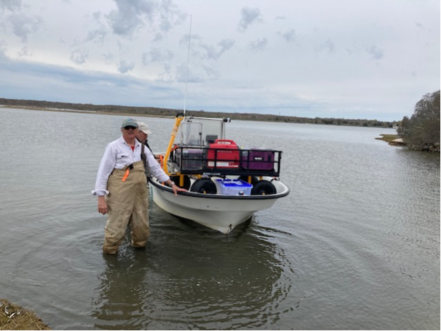 EPA ARRIVING WITH EQUIPMENT TO MONITOR THE  COASTAL MARSHES IN NARRAGANSETT BAY (2022) 