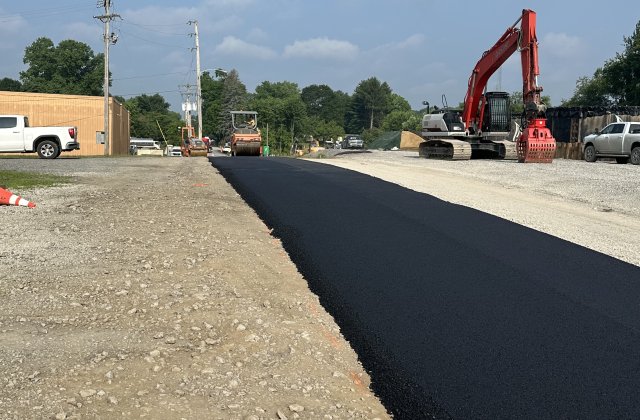 Freshly paved Martin Street