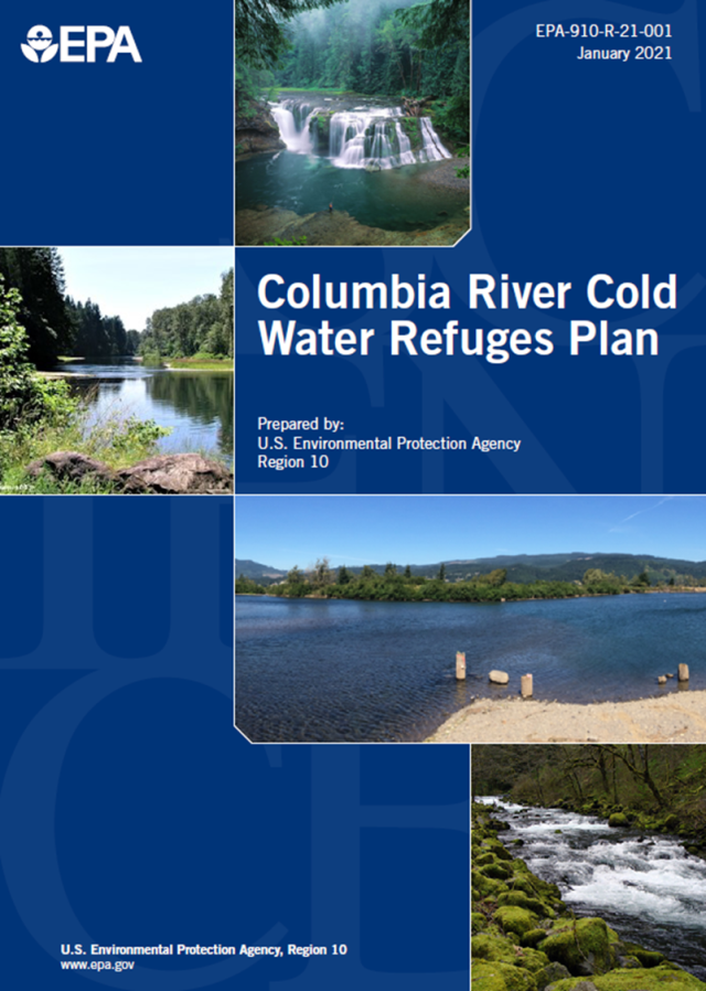 Report cover of the Columbia Cold Water Refuges Plan.