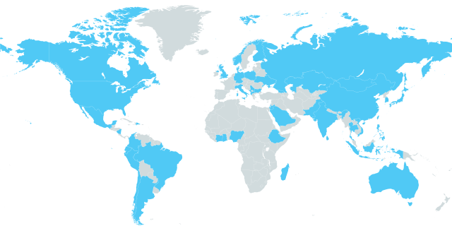 Map showing the 48 GMI partner countries