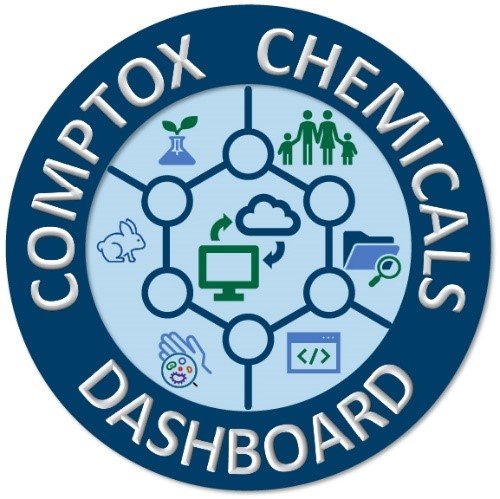 An icon for the comptox chemicals dashboard with pictures of people, animals, a computer 