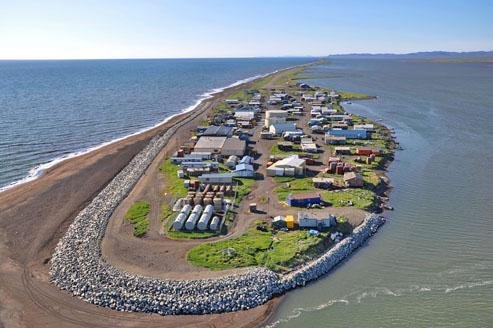 Aerial view of Kivalina, Alaska