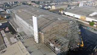 Segment 3 building surrounded by scaffolding