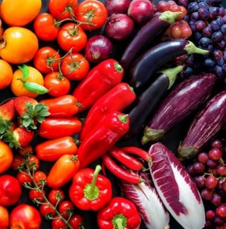 This is a picture of orange, red and purple vegetables