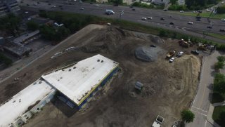 Aerial photo of Meeting Street site under redevelopment