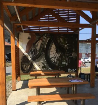 Art installation at the Three Rivers Trailhead (photo credit Northeast Vermont Development Association)