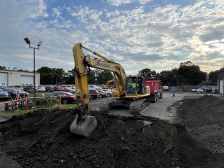 Heavy equipment cleaning up