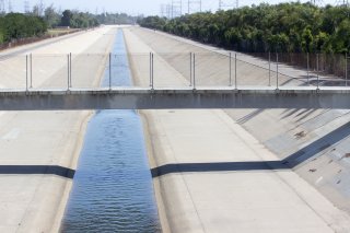 Los Angeles River in concrete channel