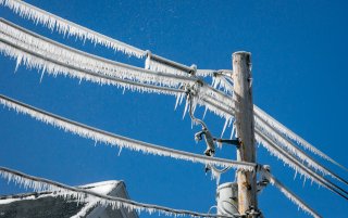 Ice on power lines