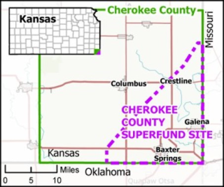 Cherokee County Superfund Site locator map