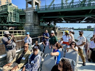 Community members on Bronx/Harlem environmental justice boat tour.