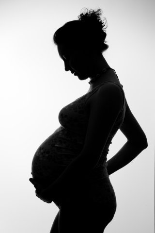 Pregnant women in silhouette 