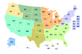 Map of the US with EPA regions.