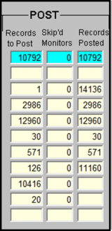 Screen capture of the AQS batch screen POST summary column